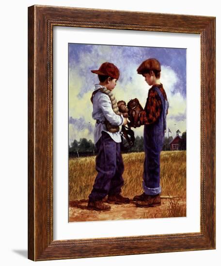 Talking It Over-Jim Daly-Framed Art Print