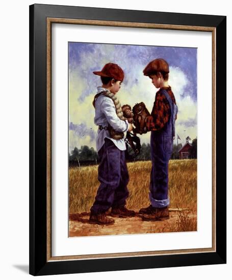 Talking It Over-Jim Daly-Framed Art Print