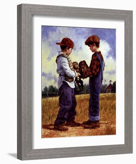 Talking It Over-Jim Daly-Framed Art Print