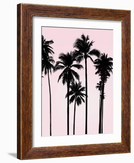 Tall Palms Black on Pink I-Mia Jensen-Framed Art Print