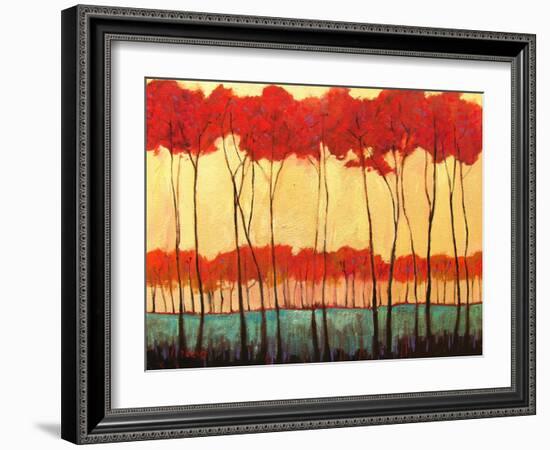 Tall Red Trees-Patty Baker-Framed Art Print