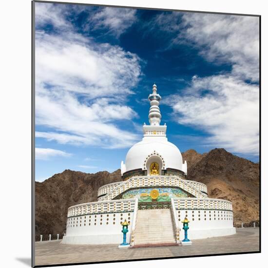 Tall Shanti Stupa near Leh - Jammu and Kashmir - Ladakh - India-Daniel Prudek-Mounted Photographic Print