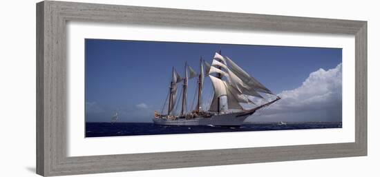 Tall Ship in the Sea, Puerto Rico-null-Framed Photographic Print