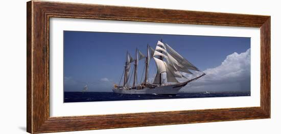 Tall Ship in the Sea, Puerto Rico-null-Framed Photographic Print