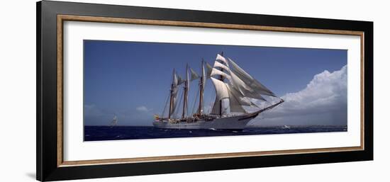 Tall Ship in the Sea, Puerto Rico-null-Framed Photographic Print