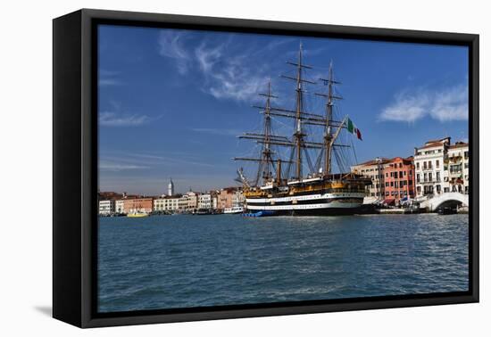Tall Ship in Venice Harbor, Italy-George Oze-Framed Premier Image Canvas