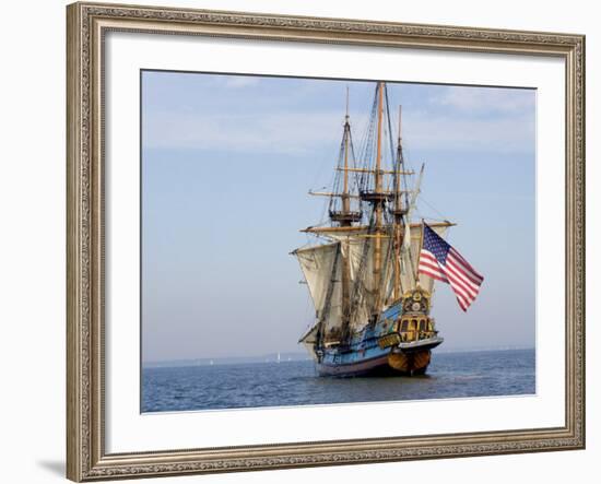 Tall Ship the Kalmar Nyckel, Chesapeake Bay, Maryland, USA-Scott T. Smith-Framed Photographic Print