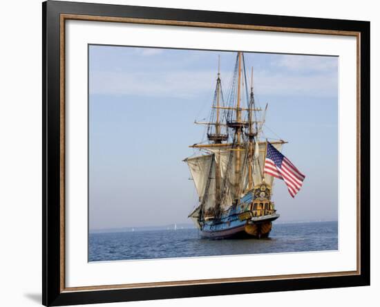 Tall Ship the Kalmar Nyckel, Chesapeake Bay, Maryland, USA-Scott T. Smith-Framed Photographic Print