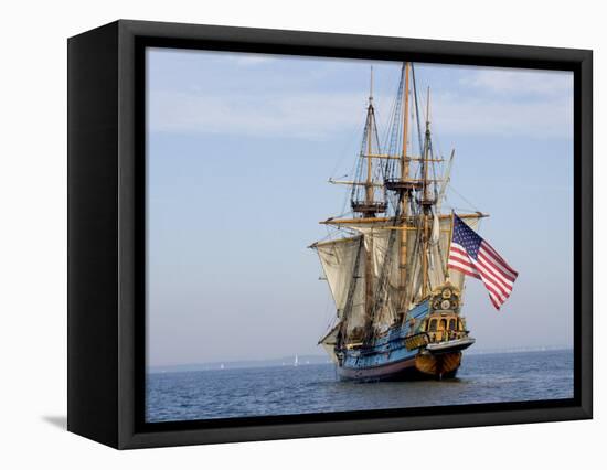 Tall Ship the Kalmar Nyckel, Chesapeake Bay, Maryland, USA-Scott T. Smith-Framed Premier Image Canvas