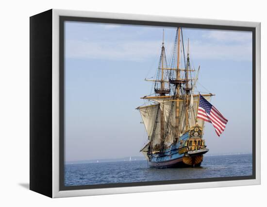 Tall Ship the Kalmar Nyckel, Chesapeake Bay, Maryland, USA-Scott T. Smith-Framed Premier Image Canvas