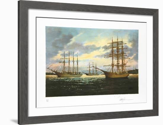 Tall ships at rest-Eldred Clark Johnson-Framed Limited Edition