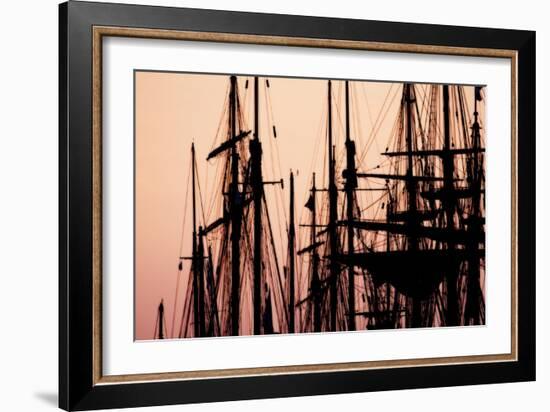 Tall Ships at Sunset 2-Alan Hausenflock-Framed Photographic Print