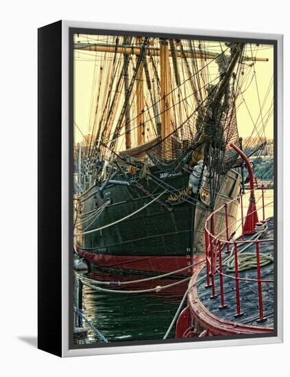 Tall Ships in Darling Harbour-Danny Head-Framed Stretched Canvas