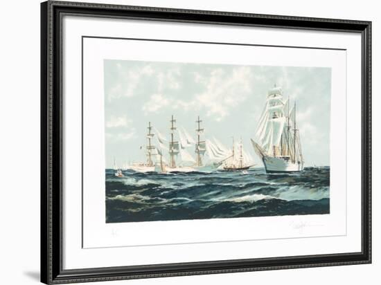 Tall Ships Maneuvering-Eldred Clark Johnson-Framed Limited Edition