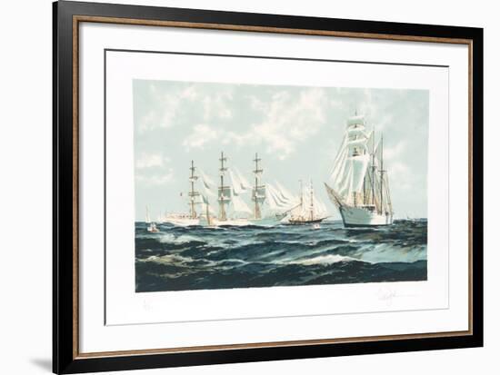 Tall Ships Maneuvering-Eldred Clark Johnson-Framed Limited Edition