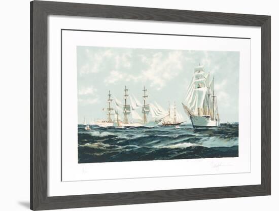 Tall Ships Maneuvering-Eldred Clark Johnson-Framed Limited Edition