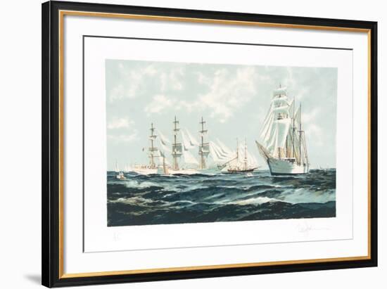 Tall Ships Maneuvering-Eldred Clark Johnson-Framed Limited Edition