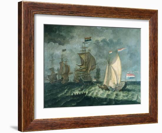 Tall Ships with Full Sail-null-Framed Giclee Print