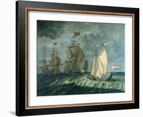 Tall Ships with Full Sail-null-Framed Giclee Print