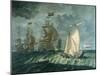 Tall Ships with Full Sail-null-Mounted Giclee Print