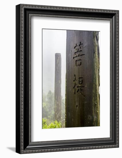 Tall wooden steles at the Wisdom Path, Lantau Island, Hong Kong, China.-Michael DeFreitas-Framed Photographic Print