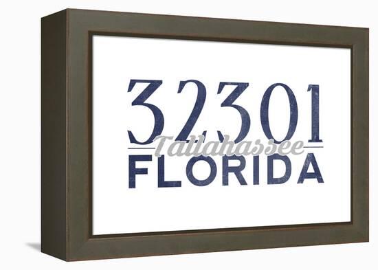 Tallahassee, Florida - 32301 Zip Code (Blue)-Lantern Press-Framed Stretched Canvas
