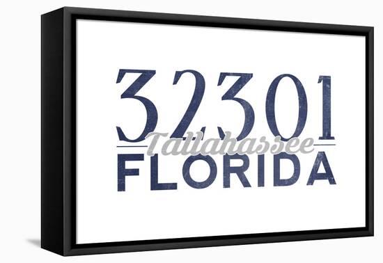 Tallahassee, Florida - 32301 Zip Code (Blue)-Lantern Press-Framed Stretched Canvas