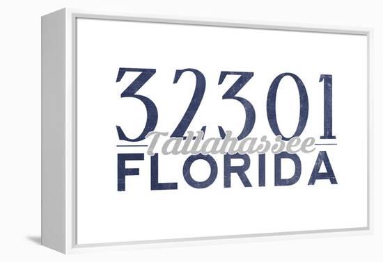 Tallahassee, Florida - 32301 Zip Code (Blue)-Lantern Press-Framed Stretched Canvas