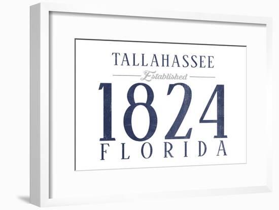 Tallahassee, Florida - Established Date (Blue)-Lantern Press-Framed Art Print