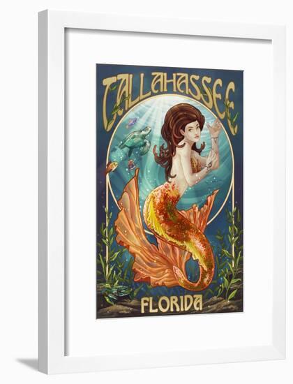 Tallahassee, Florida - Mermaid-Lantern Press-Framed Art Print