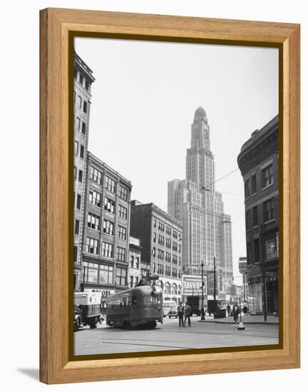 Tallest Building in Borough of Brooklyn, Looming in the Background-Ed Clark-Framed Premier Image Canvas