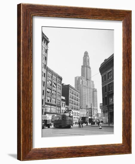 Tallest Building in Borough of Brooklyn, Looming in the Background-Ed Clark-Framed Photographic Print