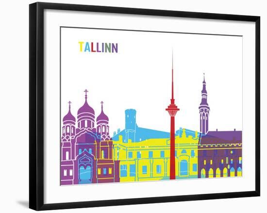 Tallinn Skyline Pop-paulrommer-Framed Art Print