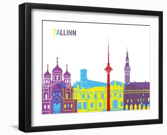 Tallinn Skyline Pop-paulrommer-Framed Art Print