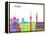 Tallinn Skyline Pop-paulrommer-Framed Stretched Canvas