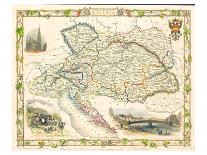 Austria - Östereich Map 1851-Tallis-Mounted Art Print