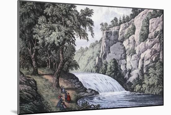 Tallulah Falls, Georgia-Currier & Ives-Mounted Giclee Print