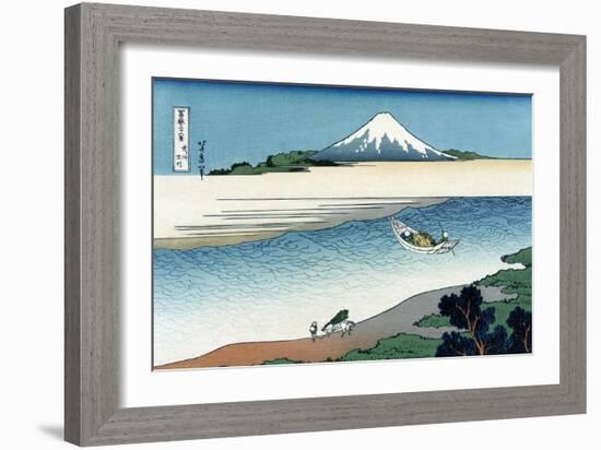 Tama River in Musashi Province-Katsushika Hokusai-Framed Art Print