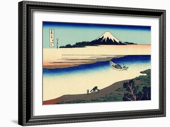 Tama River in the Musashi Province, c.1830-Katsushika Hokusai-Framed Giclee Print