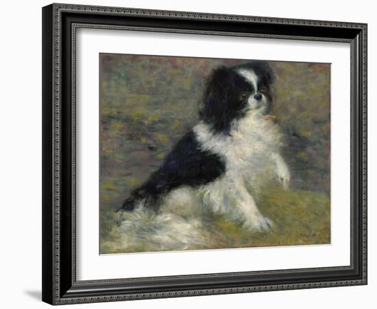 Tama, the Japanese Dog, C.1876 (Oil on Canvas)-Pierre Auguste Renoir-Framed Giclee Print