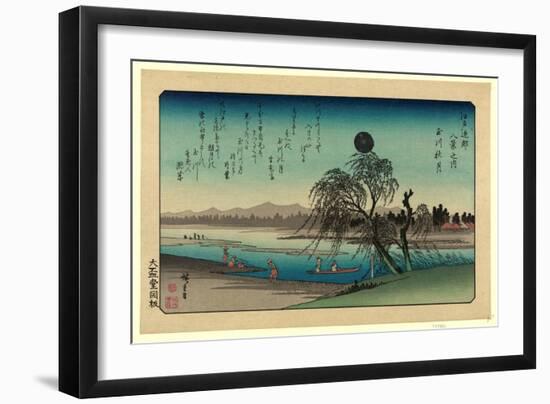 Tamagawa No Shugetsu Autumn Moon over Tama River. Ando-Utagawa Hiroshige-Framed Giclee Print