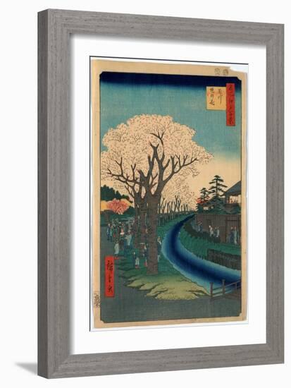 Tamagawa-Zutsumi No Hana-Utagawa Hiroshige-Framed Giclee Print
