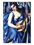 Femme en Bleu Avec Guitare-Tamara de Lempicka-Premium Giclee Print