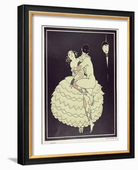 Tamara Karsavina (1885-1978) as Columbine and Vaslav Nijinsky (1890-1950) a-Georges Barbier-Framed Giclee Print