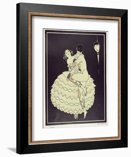 Tamara Karsavina (1885-1978) as Columbine and Vaslav Nijinsky (1890-1950) a-Georges Barbier-Framed Giclee Print