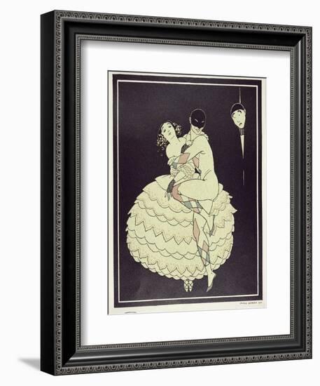 Tamara Karsavina (1885-1978) as Columbine and Vaslav Nijinsky (1890-1950) a-Georges Barbier-Framed Giclee Print