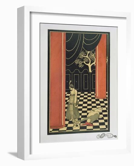 Tamara Karsavina (1885-1978) in Fokine's 'Thamar' in 1912, Pub. 1914-Georges Barbier-Framed Giclee Print