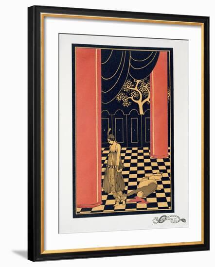 Tamara Karsavina (1885-1978) in the Title Role of 'Thamar', 1914 (Pochoir Print)-Georges Barbier-Framed Giclee Print