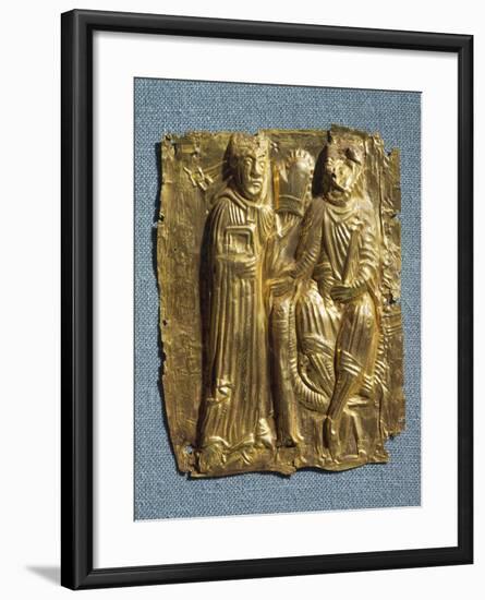 Tamdrup Plates, Embossed Gold Depicting Bishop Poppo, Who Converted King Harald to Christianity-null-Framed Giclee Print