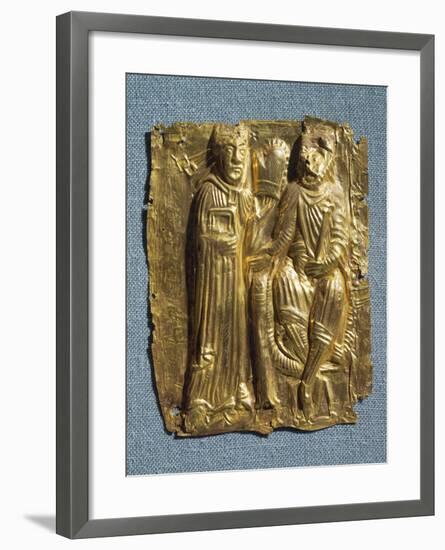 Tamdrup Plates, Embossed Gold Depicting Bishop Poppo, Who Converted King Harald to Christianity-null-Framed Giclee Print